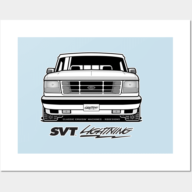 Gen 1 Lightning Truck 1993-1995 BW Wall Art by RBDesigns